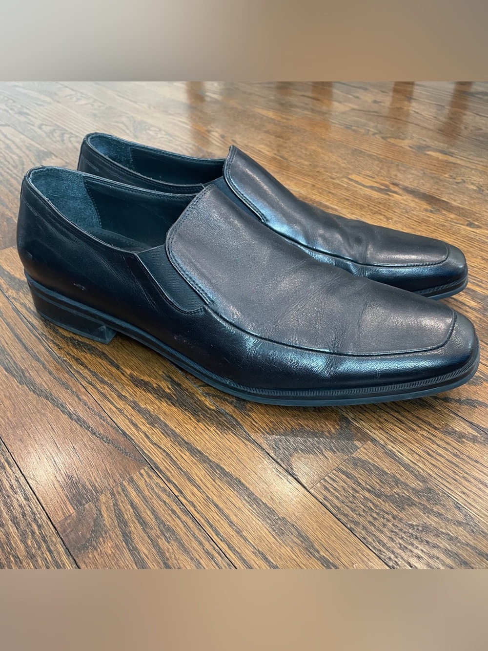 BROLETTO Black Leather Slip On Loafers Dress Shoes